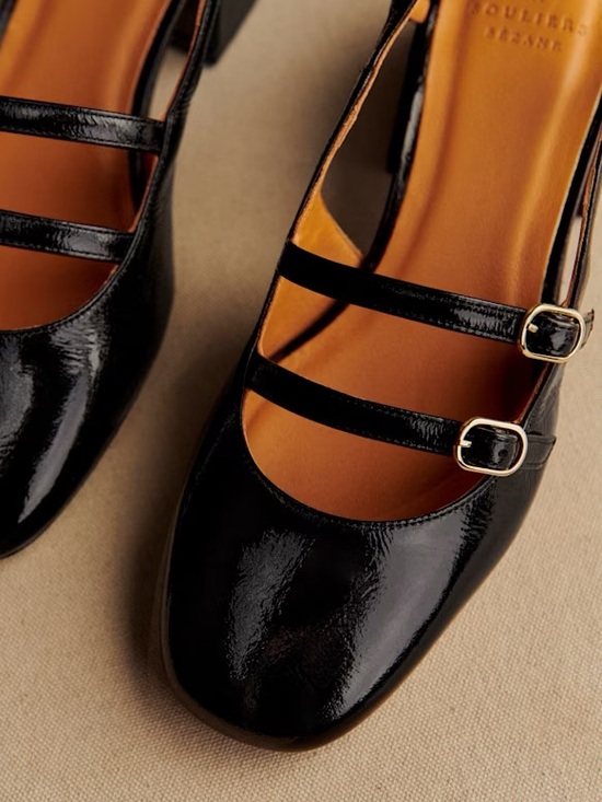 Sezane Paula Babies in Black Patent Leather - Picture 2 of 7